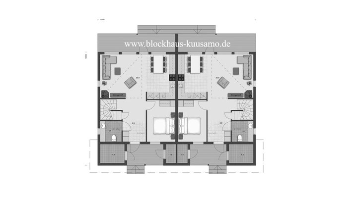  OG Grundriss – Doppelhaus – Blockhaus