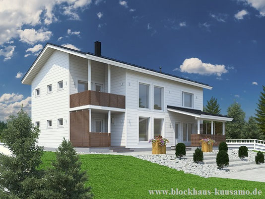 Einfamilienhaus - Blockhaus - Blockhaus, Holzhaus, Bauen, Holz, Wohnhaus, Planung, Blockhausbau, Architektenhaus,      © Blockhaus Kuusamo