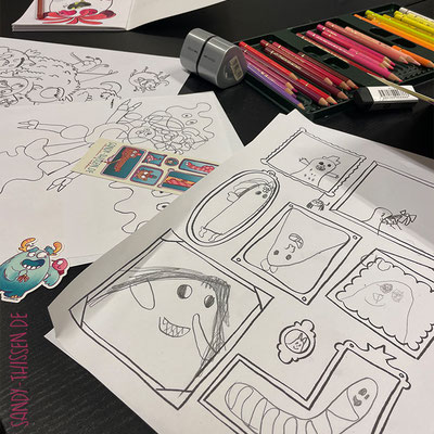 Kindergeburtstag malen und zeichnen lernen bei einer Kinderbuch Illustratorin 