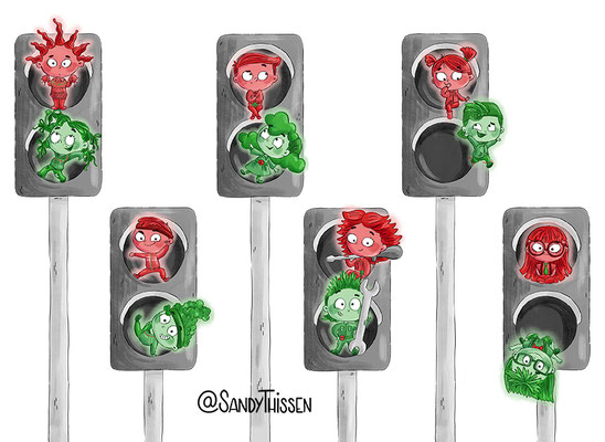 Vignetten "Die Ampelchen-aus den Ampeln fertig los", Autorin: Anna Böhm, Verlag: Oetinger