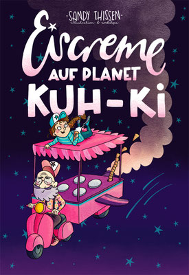Eiscreme auf Planet Kuh-Ki, freie Arbeit für ein Comiccover