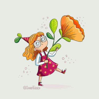 Blumenmädchen, freie Arbeit