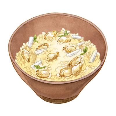 うどとあさりの炊き込みご飯