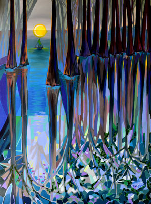 Through the Light of Flourishment, acrylic on canvas 52x46 Inches