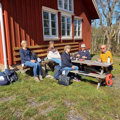 Avslutningsmöte släktforskningen vårsäsongen 2021 vid Hembygdsföreningen. Foto: Lena Kjellman