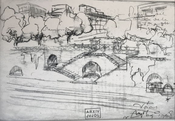 1948. Accés a la estació. Arxiu Jujol