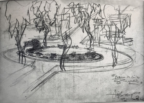 1948. Plaça a la bassa de Can Tusquets. Arxiu Jujol