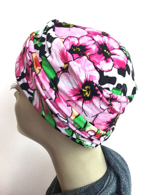G 69n - Kopfbedeckungen kaufen - Chäppli mit Bödeli Viskose fest - Blumenstrauss