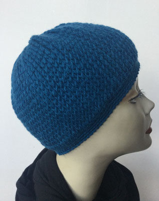 Wi 89r - Kopfbedeckung kaufen - Wintermodelle - Melone gehäkelt - petrolblau