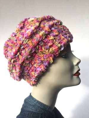 Wi 77 - Kopfbedeckung nach Chemo - Wintermodelle - Kreisel gehäkelt - multicolor Konfetti