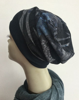 So 69k - Chemochäppli kaufen - Beanie  Schlumpfmütze einfach - anthrazit blau abstrakt