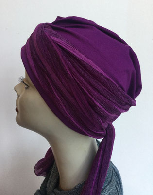 So 29zr - Turban Nizza mit Schlaufe - helles Aubergine