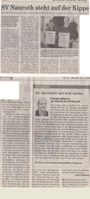 SV Nauroth steht auf der Kippe Januar 2008
