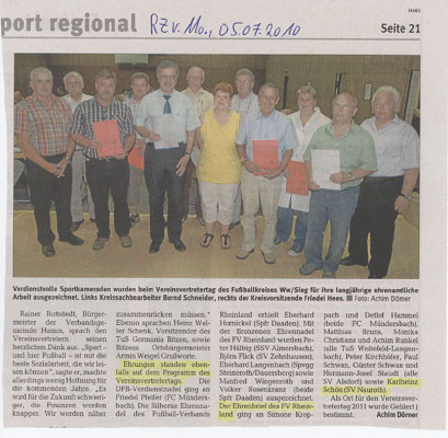 Vereinsvertretertag des Fußballkreises Ww/Sieg