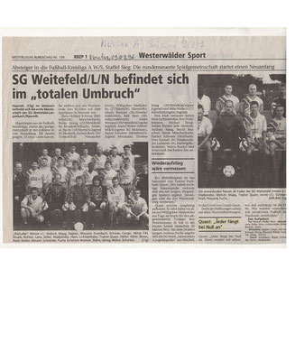 Kadervorstellung Saison 1996/1997