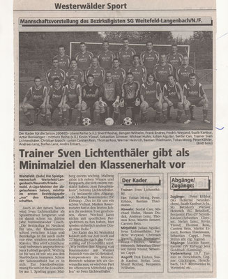 Kadervorstellung Bezirksliga-Ost Saison 2004/2005