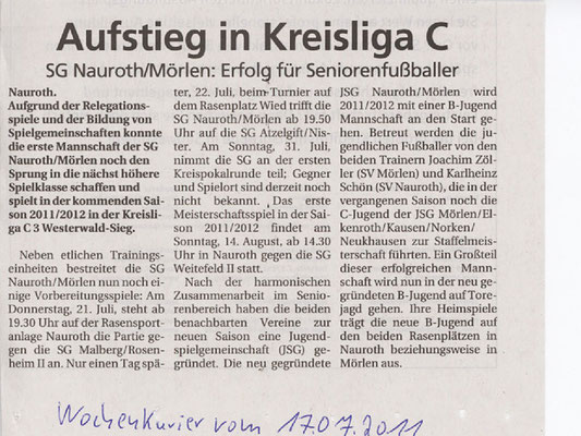 Aufstieg in Kreisliga C Juli 2011