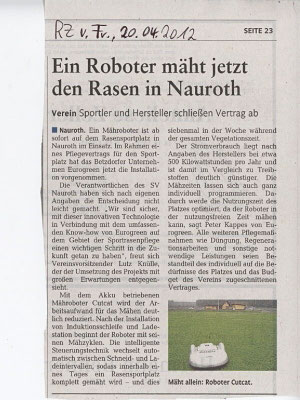 Roboter mäht jetzt den Rasen April 2012