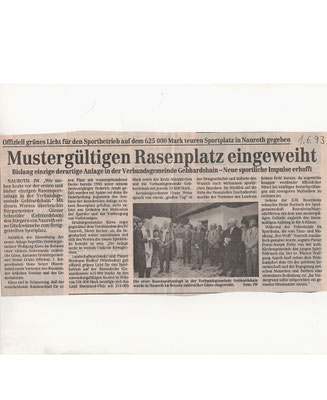 Rasenplatz eingeweiht 1993