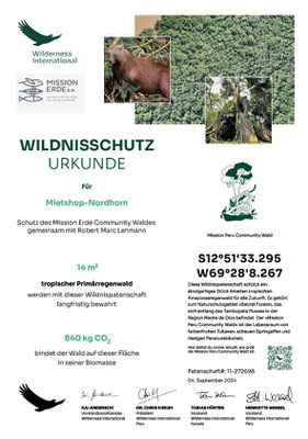 Regenwald Schutzaktion Urkunde 3