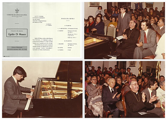 29/12/1982: Concerto di pianoforte. Sala di Rappresentanza del Comune di Linguaglossa (CT).