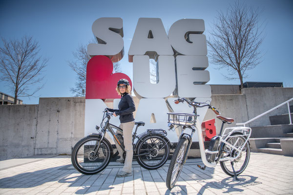 Location de vélo électriue au rez-de-chaussé (Vélo Tour Saguenay) départs avec différents trajets sur place