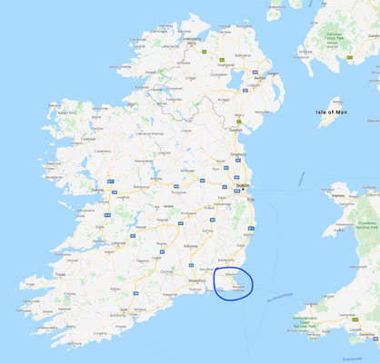 Location of Ballytrent House : at the very south-east corner of Ireland