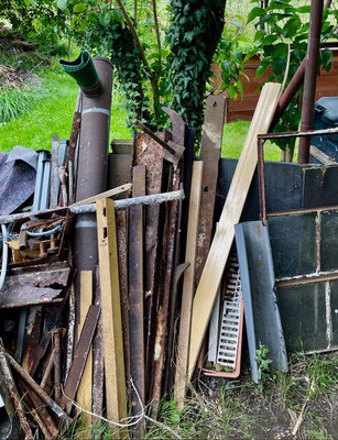 Many objects were ready to be transported away to a dump site