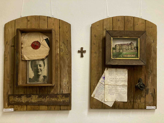 Diptych of negtlected legacies of the painter J.K. Senft, saved from the burnt down building Marktplatz 20