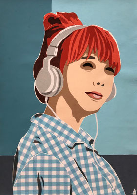 Kopfhörer, 70 × 50 cm