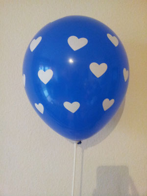 LB 06 Ballon mit Herzen, blau