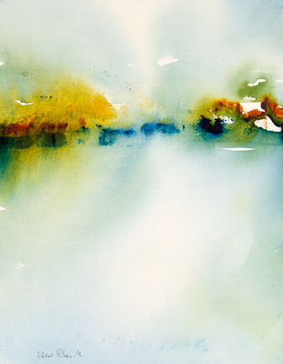 Watercolor abstract landscape by Martine SAINT ELLIER