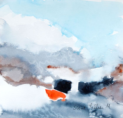 Abstract watercolor painting by Martine SAINT ELLIER