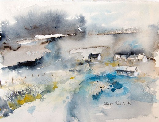 Paysage imaginaire - aquarelle de Martine Saint Ellier