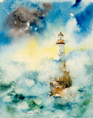 Phare d'Ar Men -  24 x 30 cm