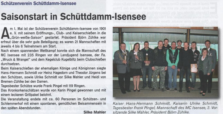 Club- und Kaiserschießen 2015 (Quelle: Hemmoor Magazin, 7. Jahrgang, Nr. 20, Juli 2015)