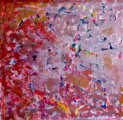 160x160 "Nos fragments"  acrylique-encre sur toile libre 2012