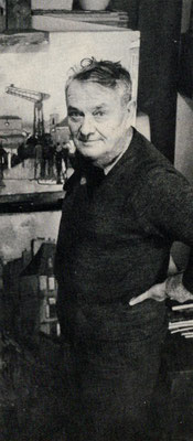 Jim-E. Sévellec dans son atelier brestois, années 1950 / coll. part.