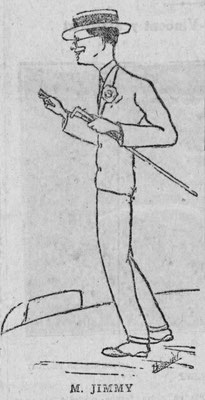 caricature de M. Jimmy parue dans "La Dépêche de Brest et de l'Ouest" le 27 juin 1926