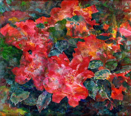 道標「蔓薔薇」/2008 アクリル 300x300mm