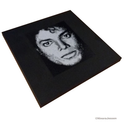 2017, Michael Jackson, aluminum&acrylic on canvas, 20in x20 in / 50,8cm x 50,8cm