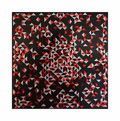 2017, TryAngles, aluminum&acrylic on canvas, 10in x 10in / 25,4cm x 25,4cm