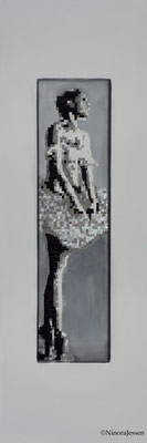 2015, Ballerina, aluminum&acrylic on canvas, 36in x 12in / 91,4cm x 30,5cm