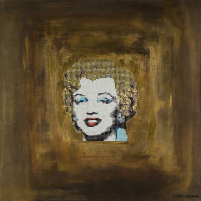 2015, Gold Marilyn, aluminum&acrylic on canvas, 36in x 36in / 91,4cm x 91,4cm