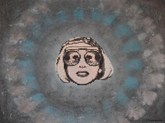 2017, Lady Gaga, aluminum&acrylic on canvas, 30in x 40in / 76,2cm x 101,6cm
