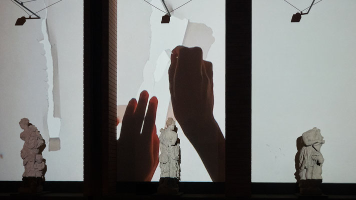 Die Luminale 2020 - abgesagt. Einige Künstler zeigten ihre Installationen trotzdem. Wie hier im Historischen Museum. Einen Tag später waren auch die Museen geschlossen.