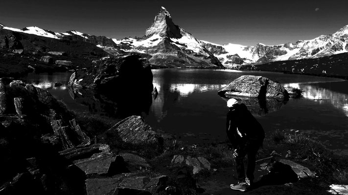 Blick über den See auf´s Matterhorn