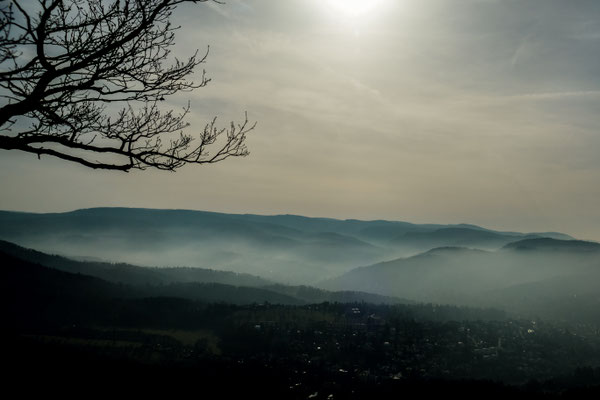 Blick über den Schwarzwald vom Schloß Hohenbaden