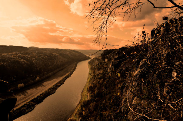 Bastei - Blick auf die Elbe