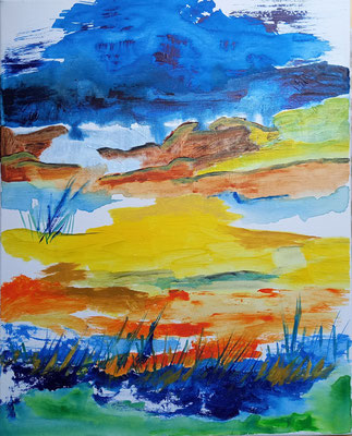 Fantastische Landschaft I, 2024, Acryl auf Leinwand. 50 x 40 cm